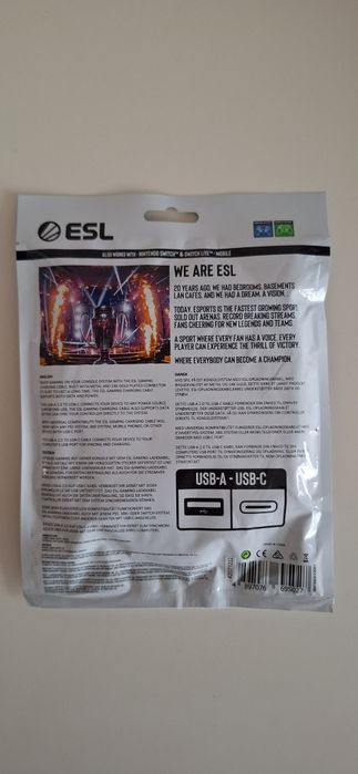 Продам кабель  usb-a usb-c  . ESL Gaming cable ps5 & xbox series 4 м.