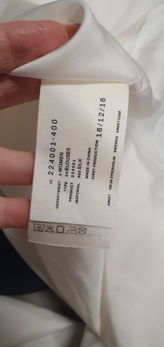 Koszula z jedwabiu Arket nowa 38