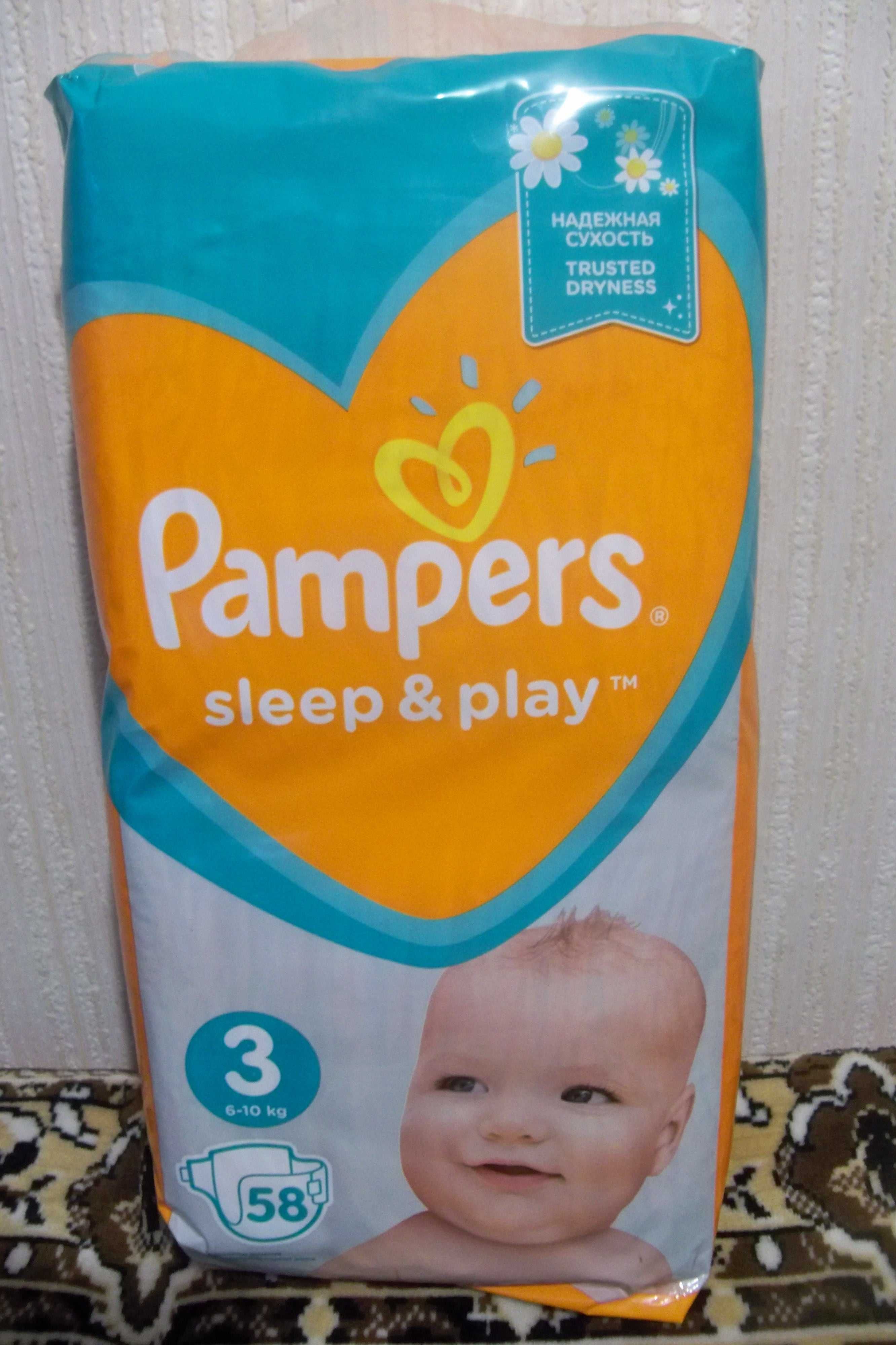 Памперсы для детей Pampers Sleep & Play с ромашкой №3