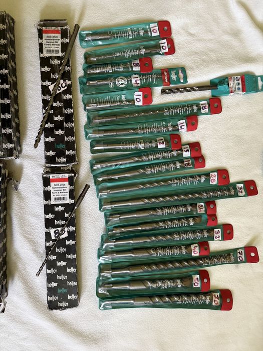 Okazja! Nowe wiertła SDS-Plus HELLER–wiele rozmiarów, zestawy i sztuki