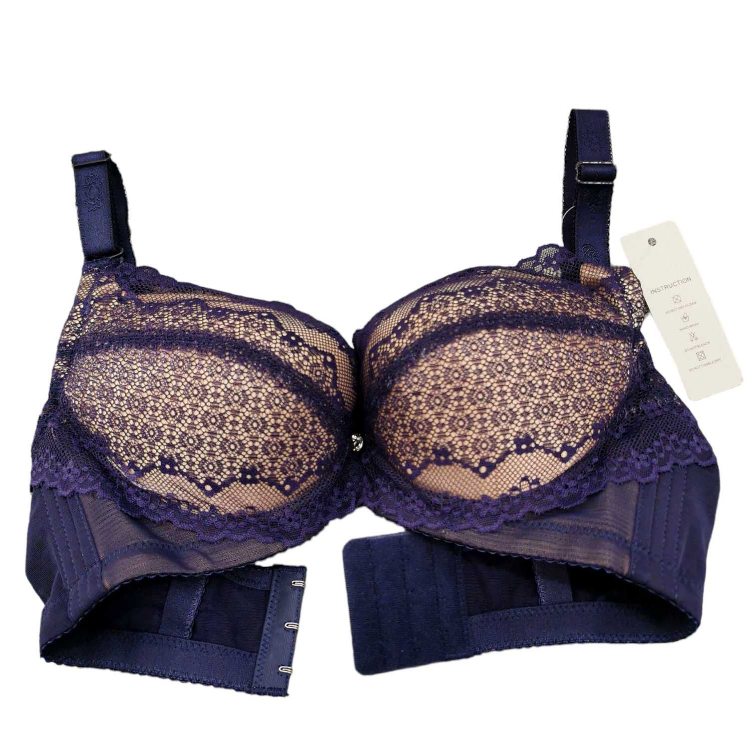 Biustonosz Push-Up Hn&Bn Granatowo- Cielisty nr 5012 Miseczka B 34/75