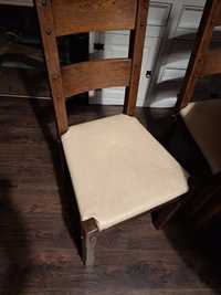 Stół dębowy okrągły +4 krzesła