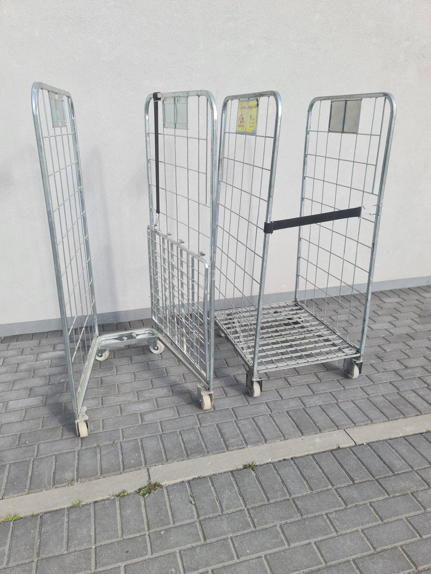 Wózki siatkowe 2 scienne gniazdowe rollkontenery na kółkach