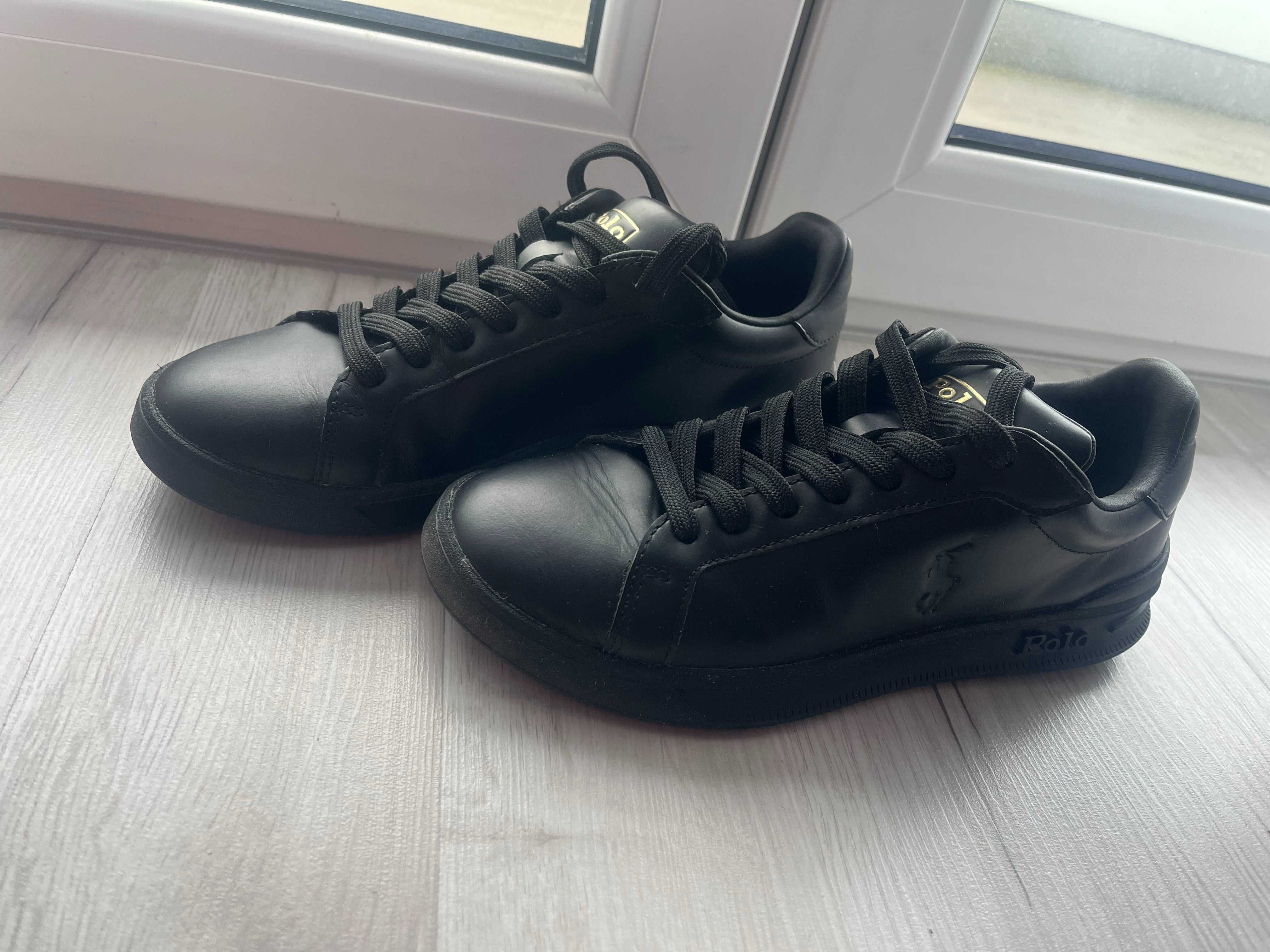 Czarne skórzane damskie sneakersy oryginalne Polo Ralph Lauren r.37