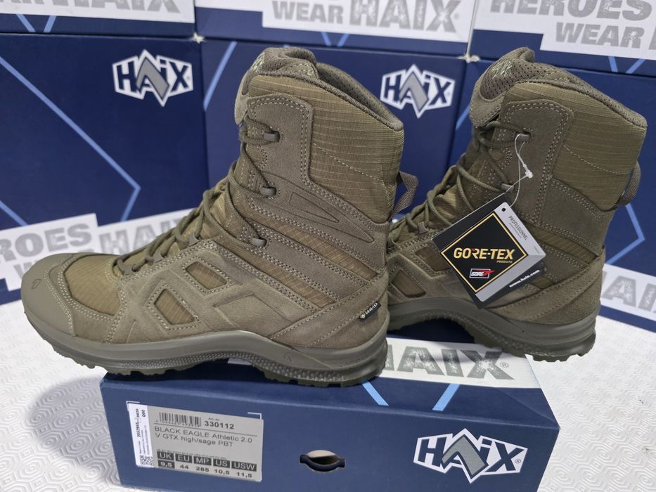 Botas militares haix black eagle 2.0V high sage gtx gore tex