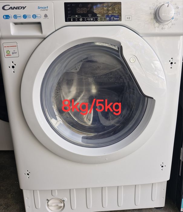 Máquina de lavar e secar roupa candy 8kg/5kg Encastre