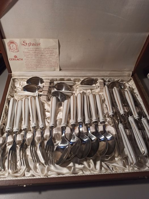 Komplet sztućce Gerlach porcelana Ćmielów 24 elementy