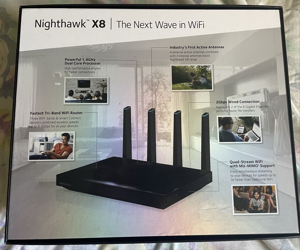 WiFi роутер 2.4G, 5G Netgear R8500-100NAS 128gb flash 512 ROM, AC5300