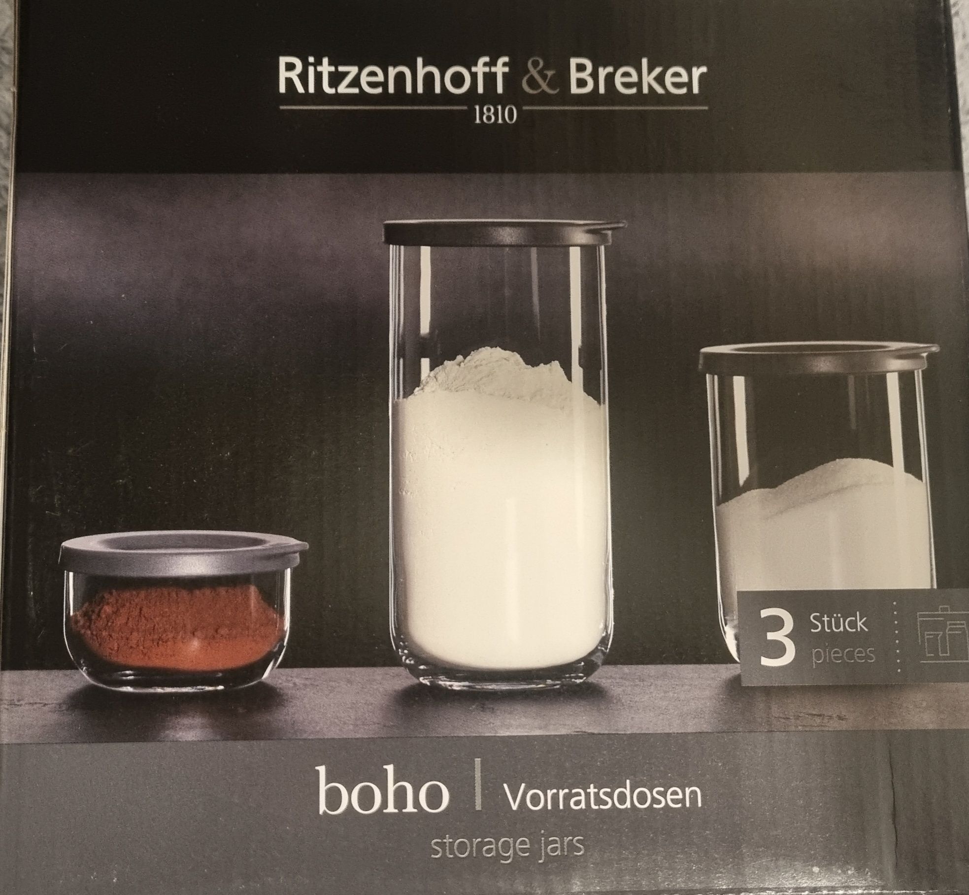 Zestaw 3 sztuk szklanych pojemników na żywność Ritzenhoff Breker