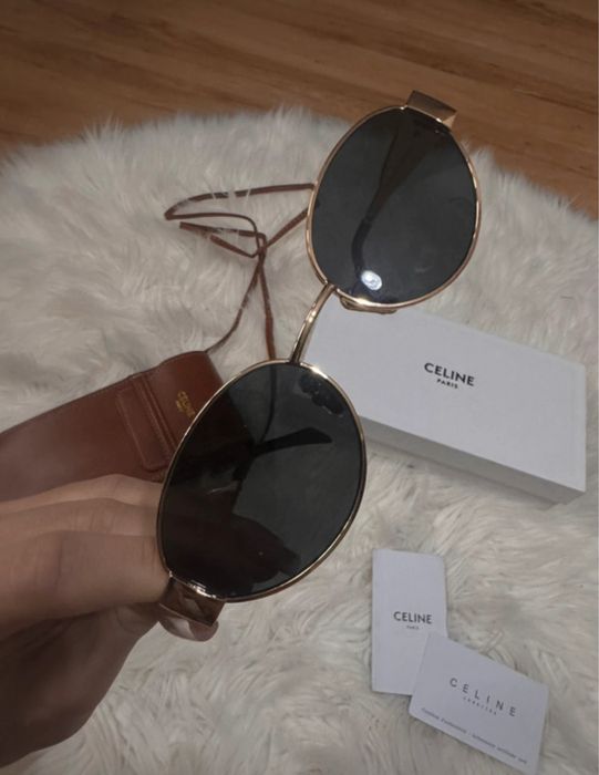 Okulary celine stan idelany zlote z futeralem - torebka