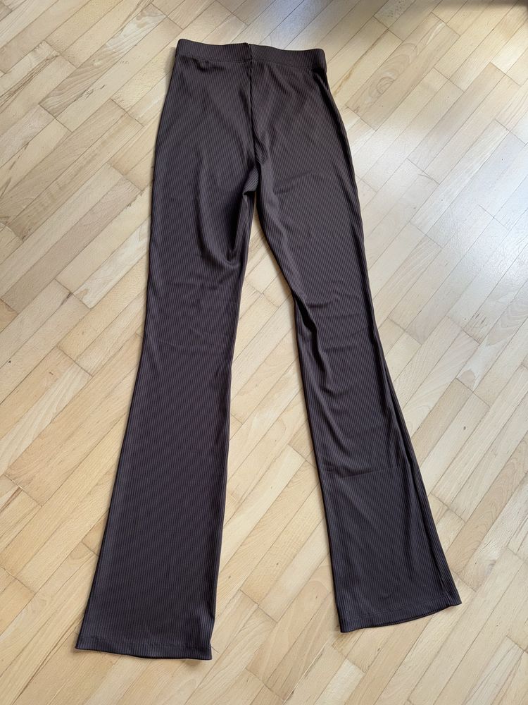 Brązowe legginsy dzwony XS H&M