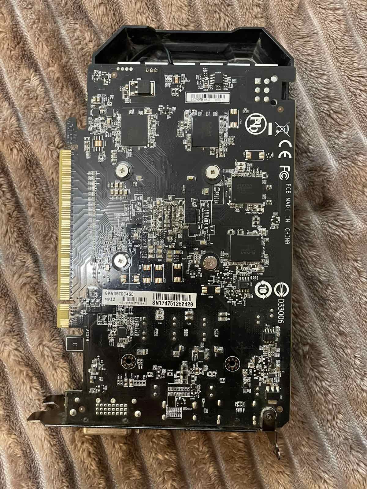Gigabite 1050ti 4gb.