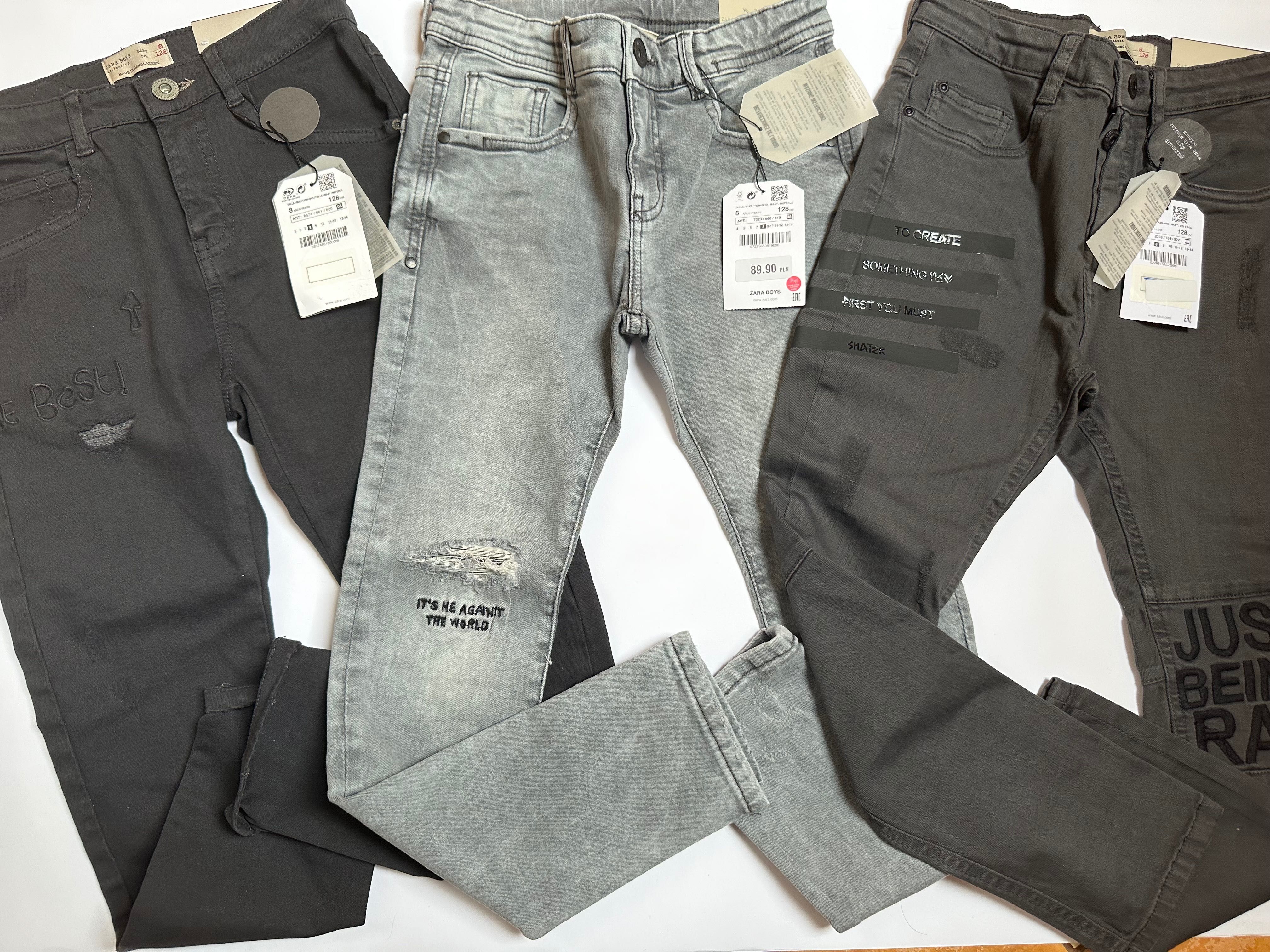 Zara  spodnie chłopięce na 128 nowe zestaw 3 sztuki