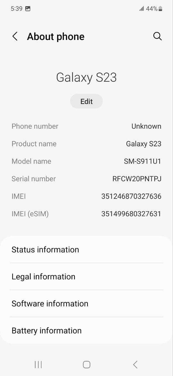 SAMSUNG Galaxy S23 SM-S911U1 128GB