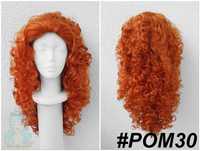 Merida Waleczna lokowana peruka ruda pomarańczowa z lokami cosplay wig