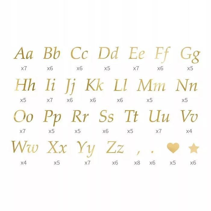 Naklejki Litery i znaki, złoty 171 szt.. PartyDeco