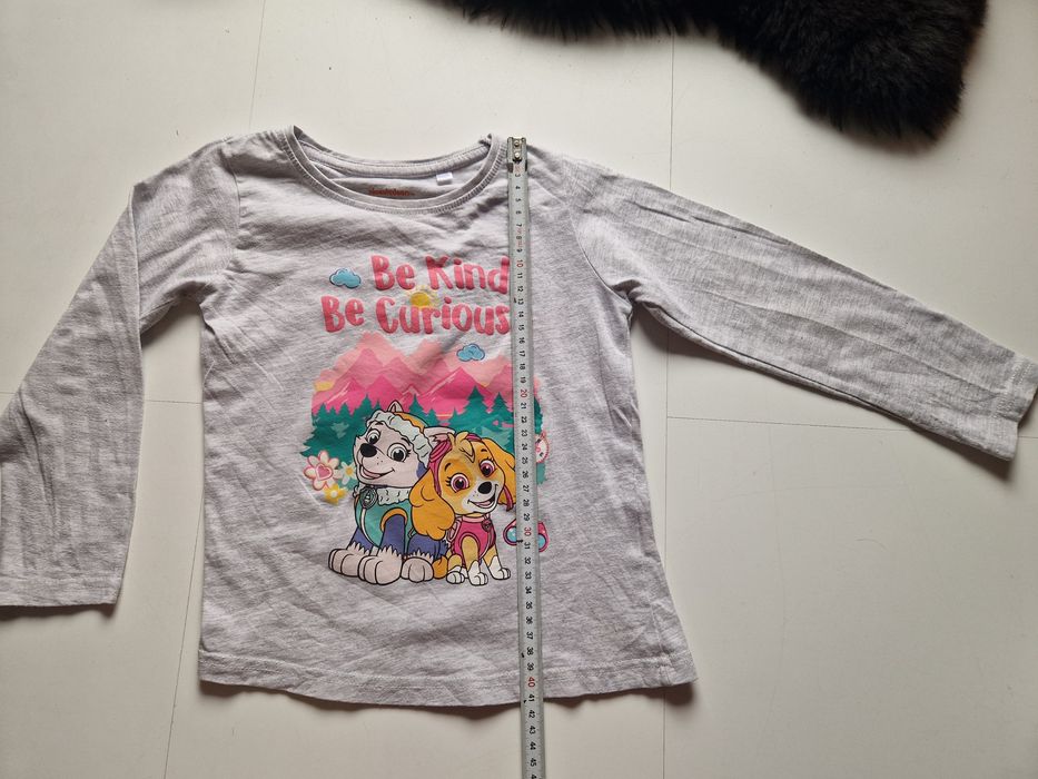 Koszulka bluzka Psi Patrol szara Skye Everst 110 116 długi rękaw