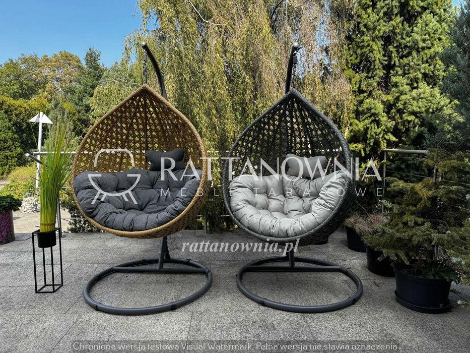 Fotel Wiszący Technorattnowy XXL Kokon Ogrodowy 2 Kolory PROMOCJA -30%