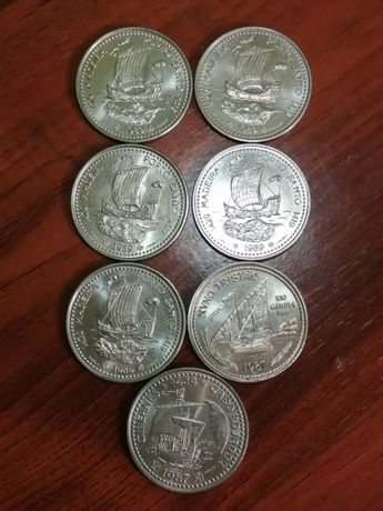 PORTES GRÁTIS 7 moedas comemorativas 100 escudos
