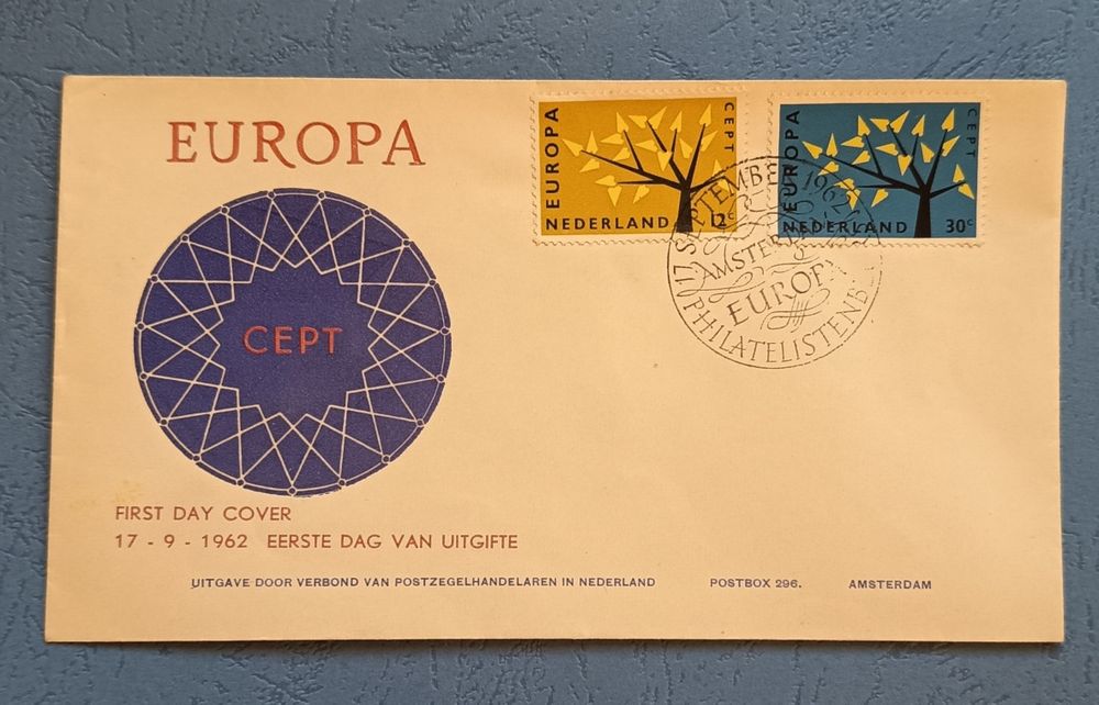 FDC Holandia. CEPT. 1962