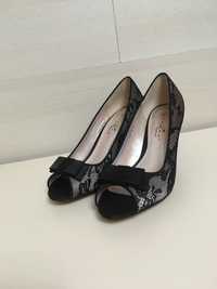 чёрные ажурные туфли lunar elegance