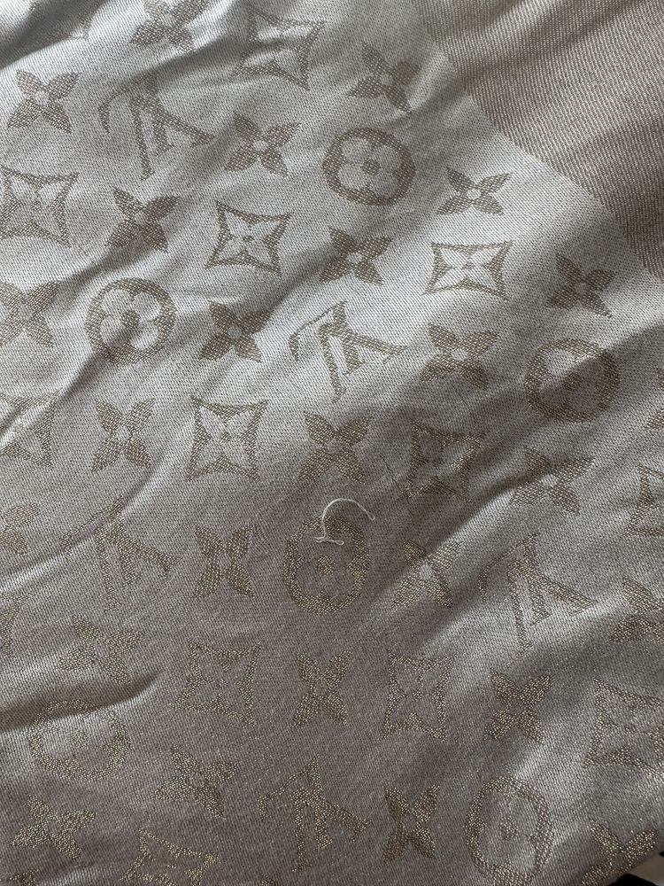 Chusta szal louis vuitton szaro zlota lv