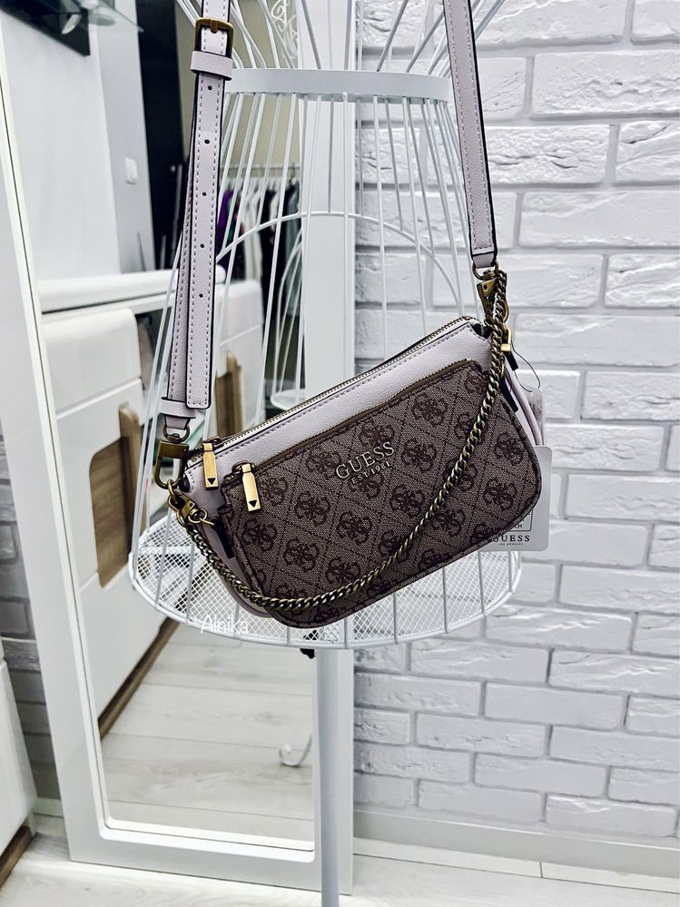 Podwójna Torebka Guess Mika Mini Brown