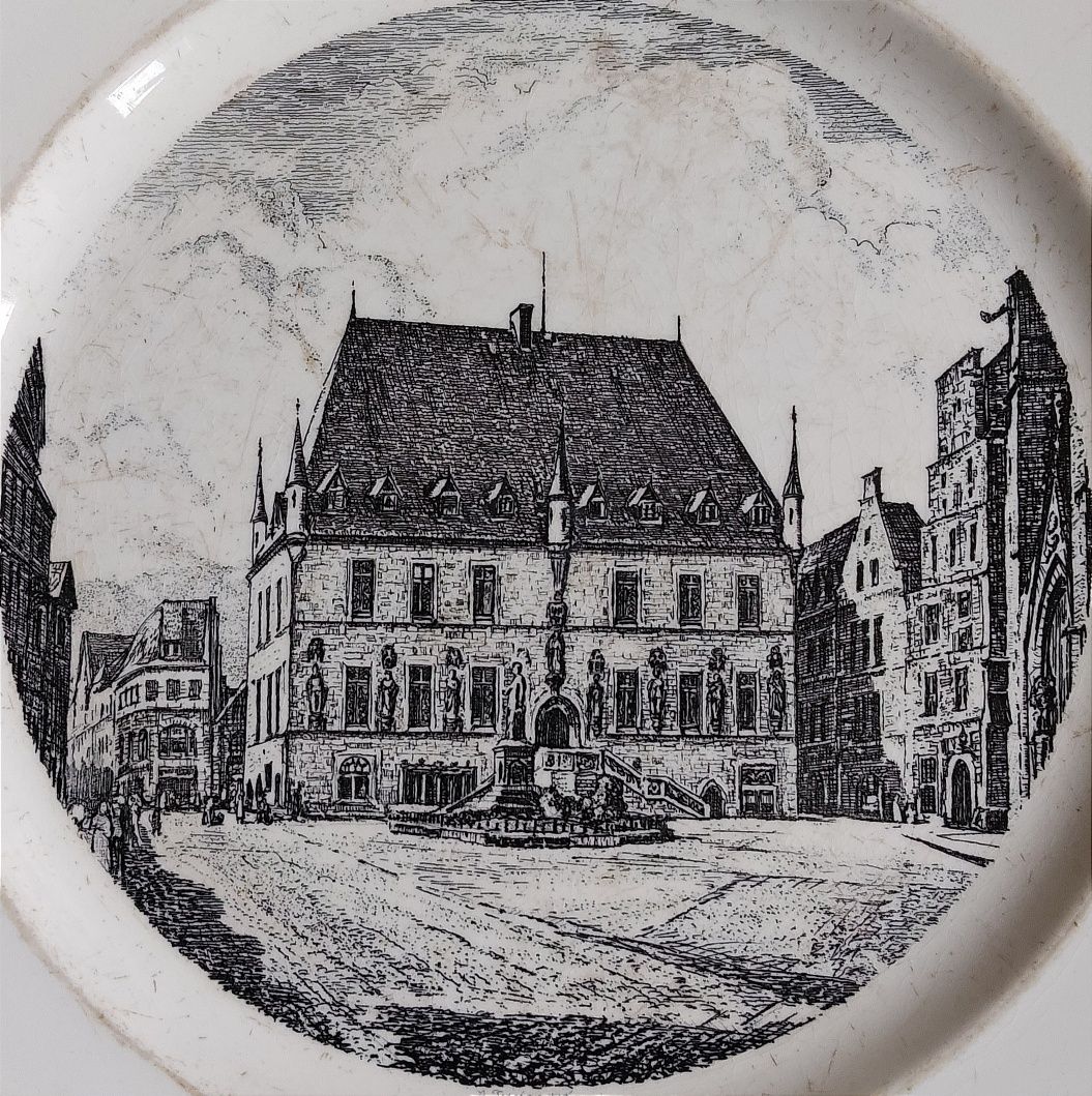 Osnabrück Rathaus, Niemcy- Porcelanowy talerz - Villeroy & Boch.