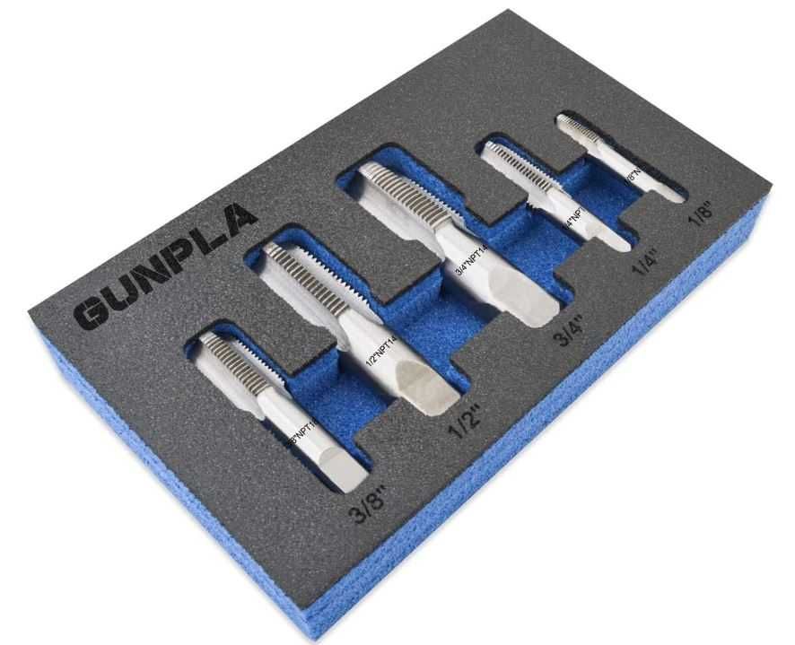 Zestaw 4 gwintowników do rur NPT GUNPLA