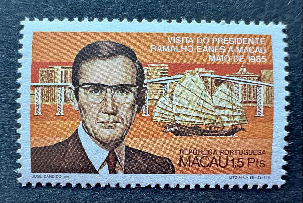 Selo Macau 1985 - Visita Ramalho Eanes