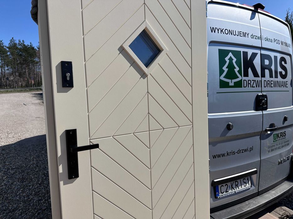 Drzwi zewnętrzne drewniane NA WYMIAR NIETYPOWE Montaż CAŁA Polska I UE