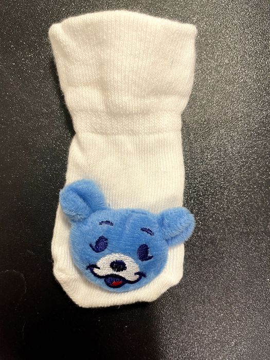 Słodkie skarpetki z misiem dla niemowląt | Białe