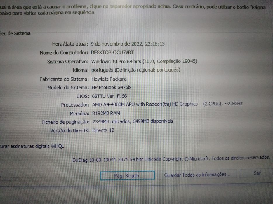 HP PROBOOK 6475b 8gb SSD 240