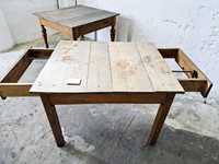 Stary stół drewniany rozkładany Polski vintage retro antyk