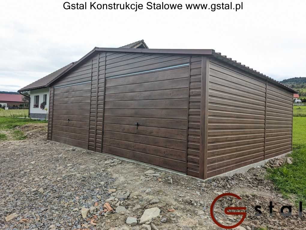 garaż blaszak 7x7 orzech złoty dąb solidny wzmocniony profil ocynk