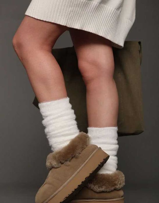 Пухнасті теплі білі гольфи з вовною