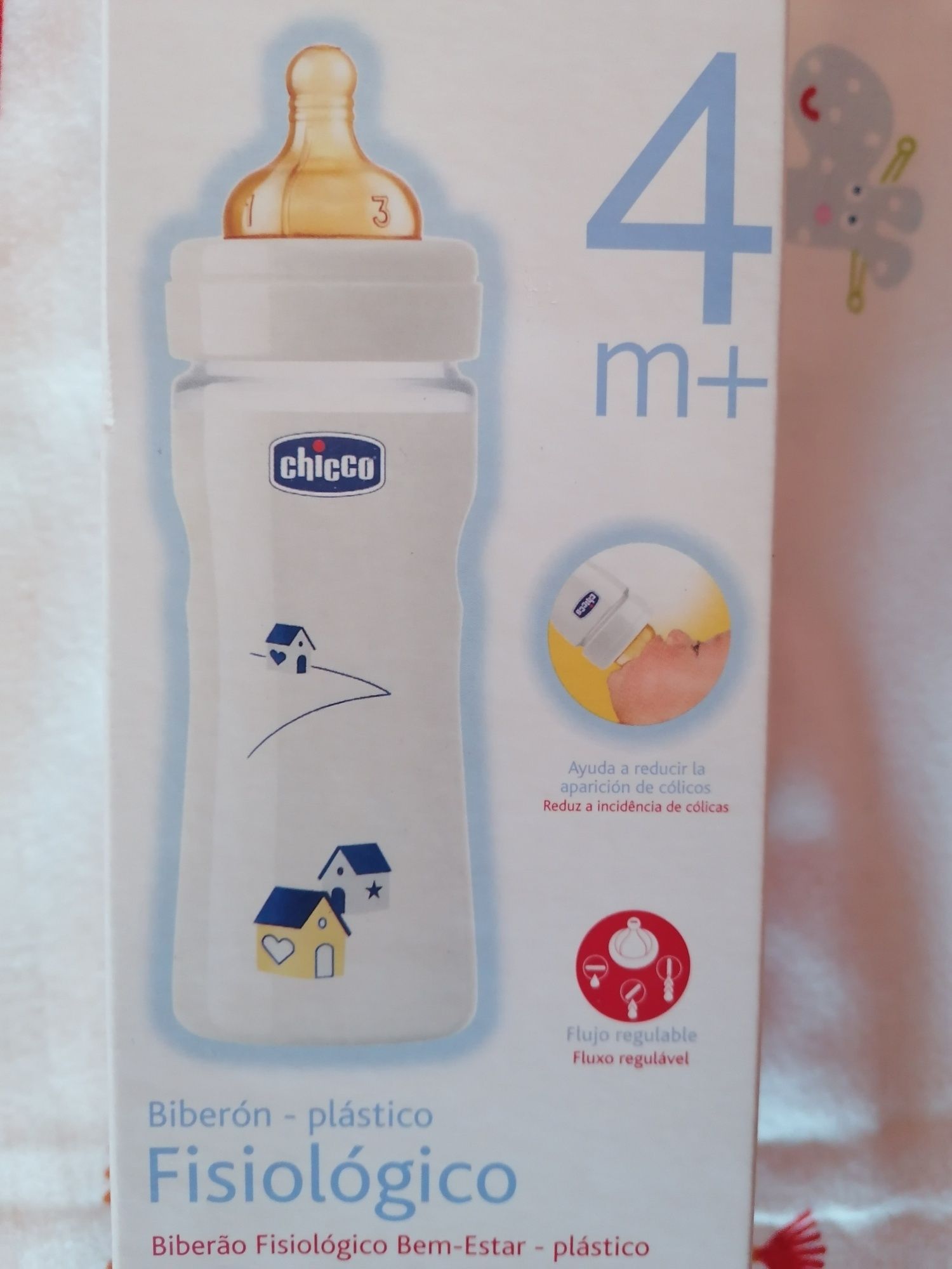 Biberón em Plástico, com Tetina, 4m+ Chicco