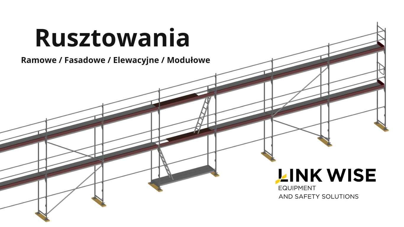 Rusztowania elewacyjne plettac - zestaw pow. rob. 198 m2/wys. rob. 6m