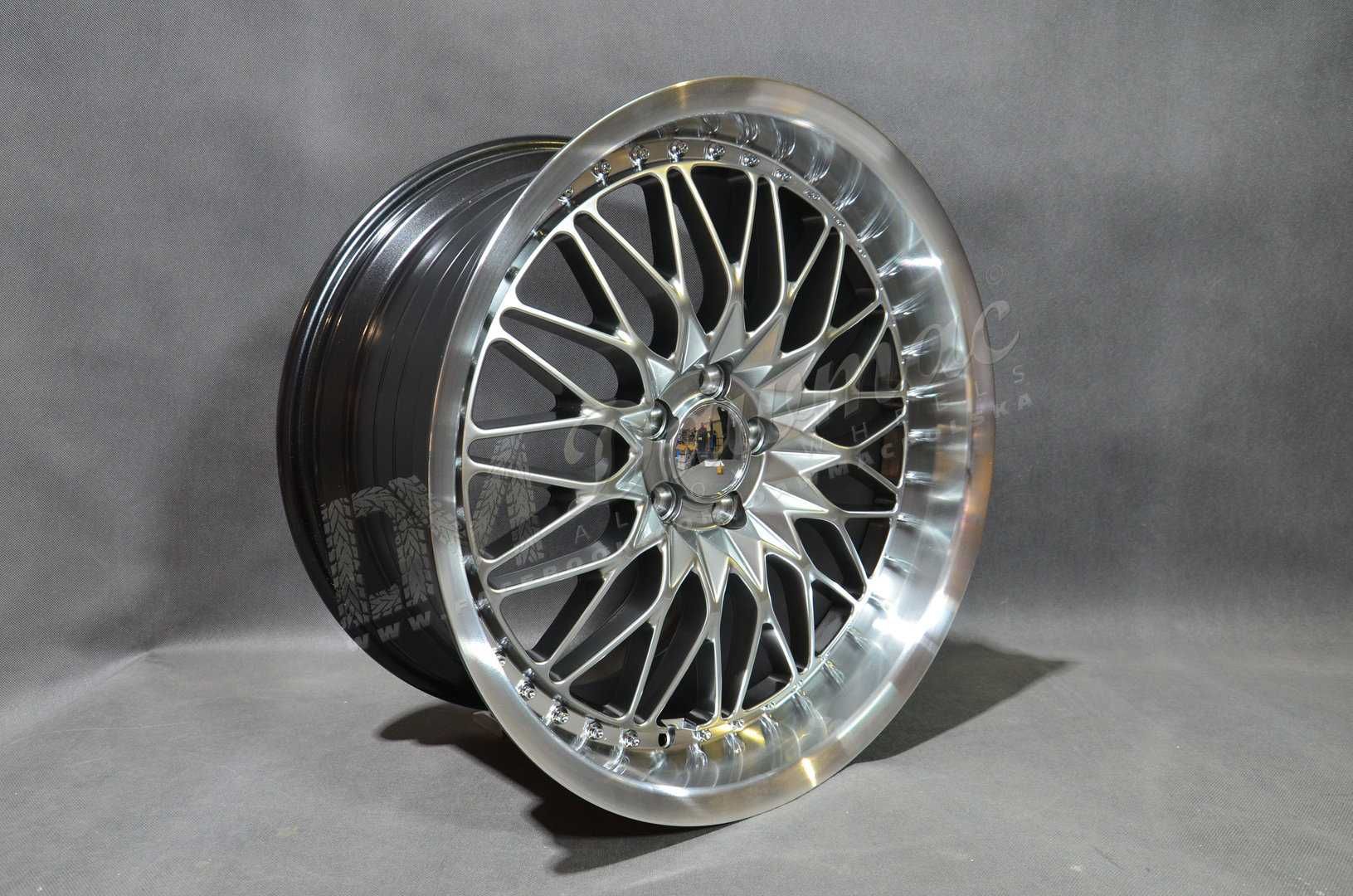 Felgi aluminiowe DM25 18" 9,5J ET35 5x100 HyperBlackMacLip+ChromeRivet