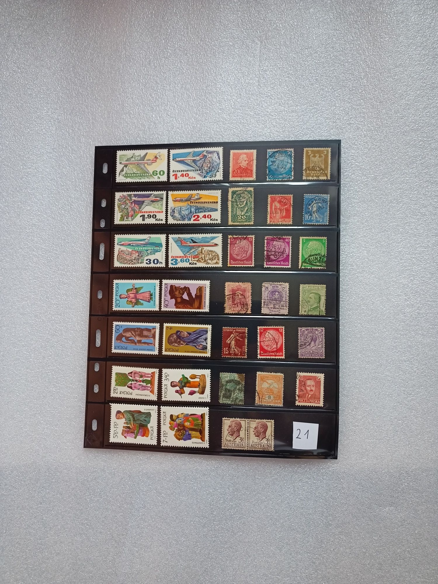 Znaczki pocztowe  zestaw 21 + karta Leuchtturm Optima

Sprzedam widocz