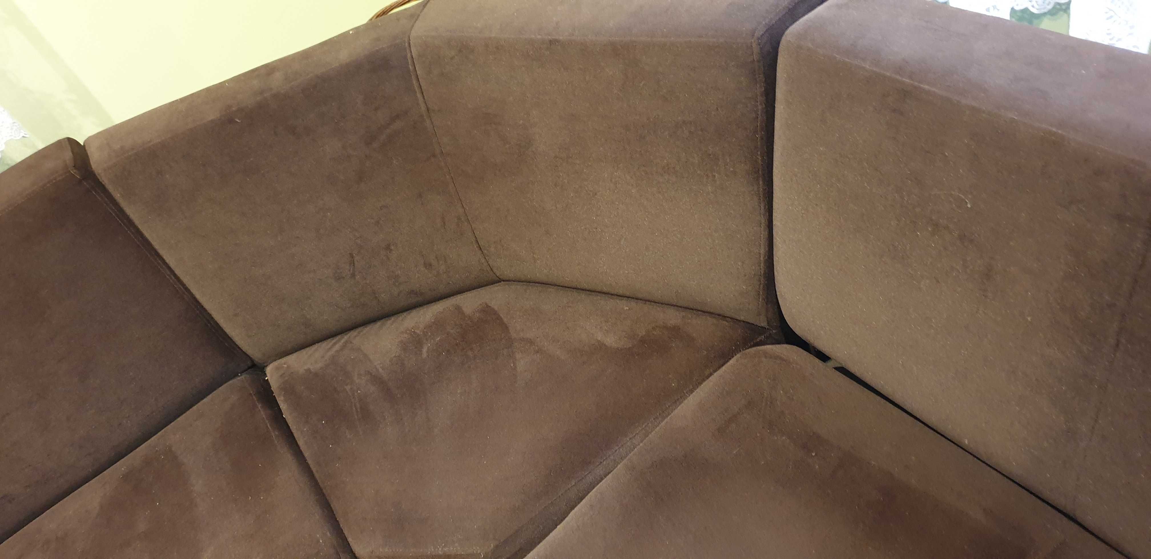 Kanapa fotele brązowa 190 x 250 x 40 wersalka sofa rozkładana narożnik