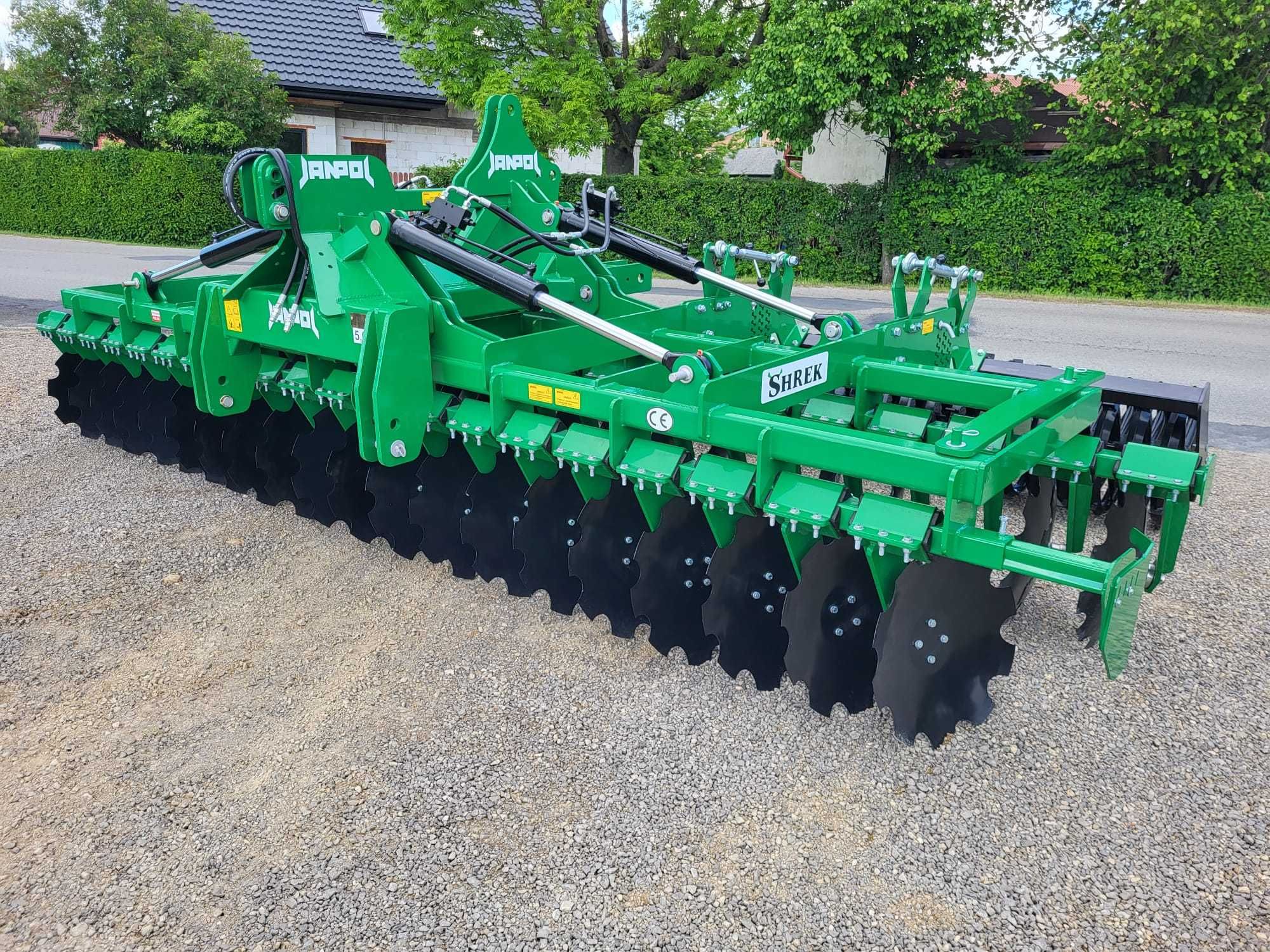 brona talerzowa hydrauliczna JANPOL SHREK 5m 560 talerz daszek 600 HIT