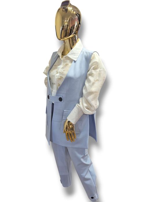 Komplet damski błękitny kamizelka i spodnie Manilla rozmiar uniwersaln