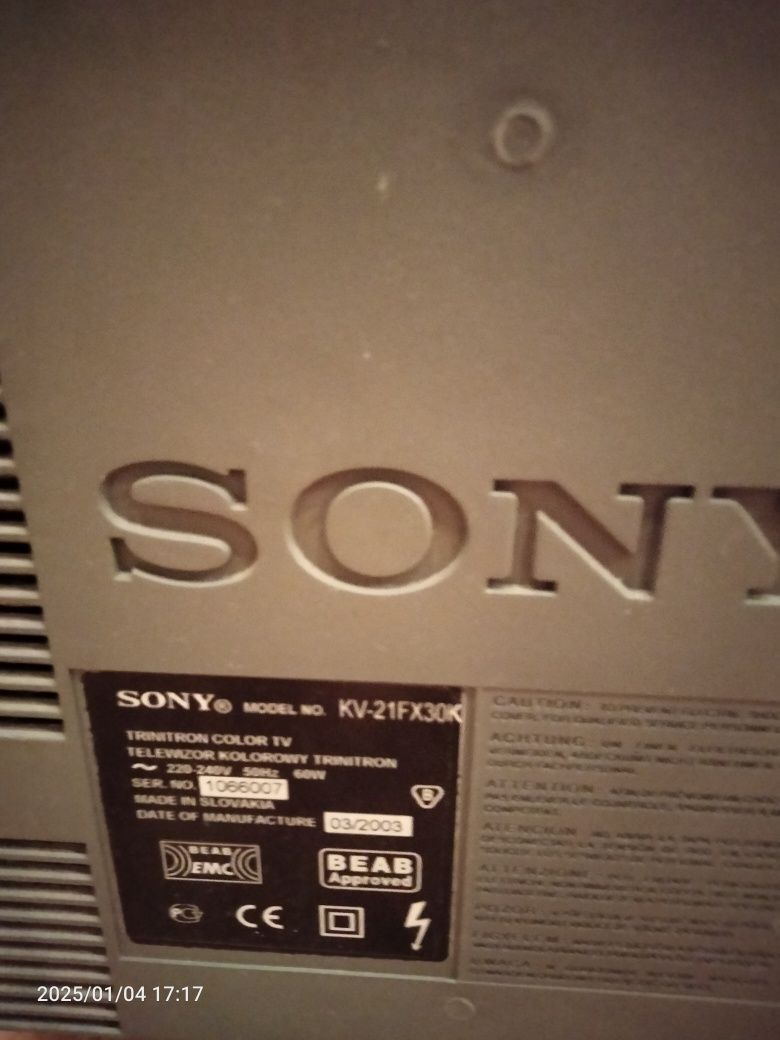 Продам кінескопний телевізор Sony

Кінеско