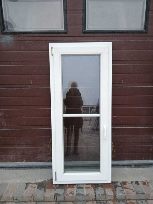 Okno ze szprosem 65x152 białe wąskie dzielone okna DOWÓZ CAŁY KRAJ