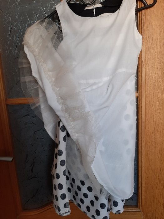 Красивое платье горох котята сукня Dress Shop на рост 110 см с обручем
