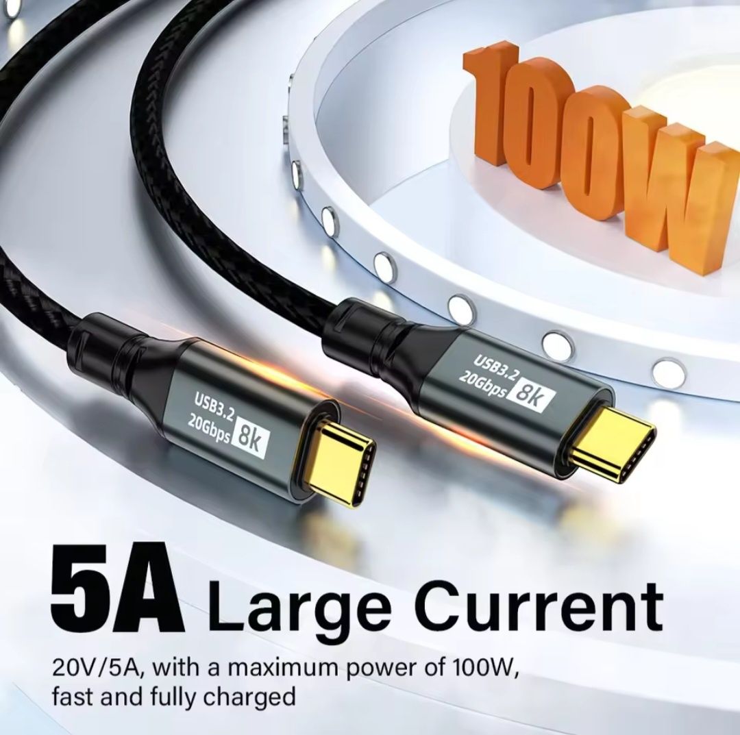 Thunderbolt 3 USB C 3.2 PD 100W 20Gb 8K 60Hz  3metry - najtaniej!