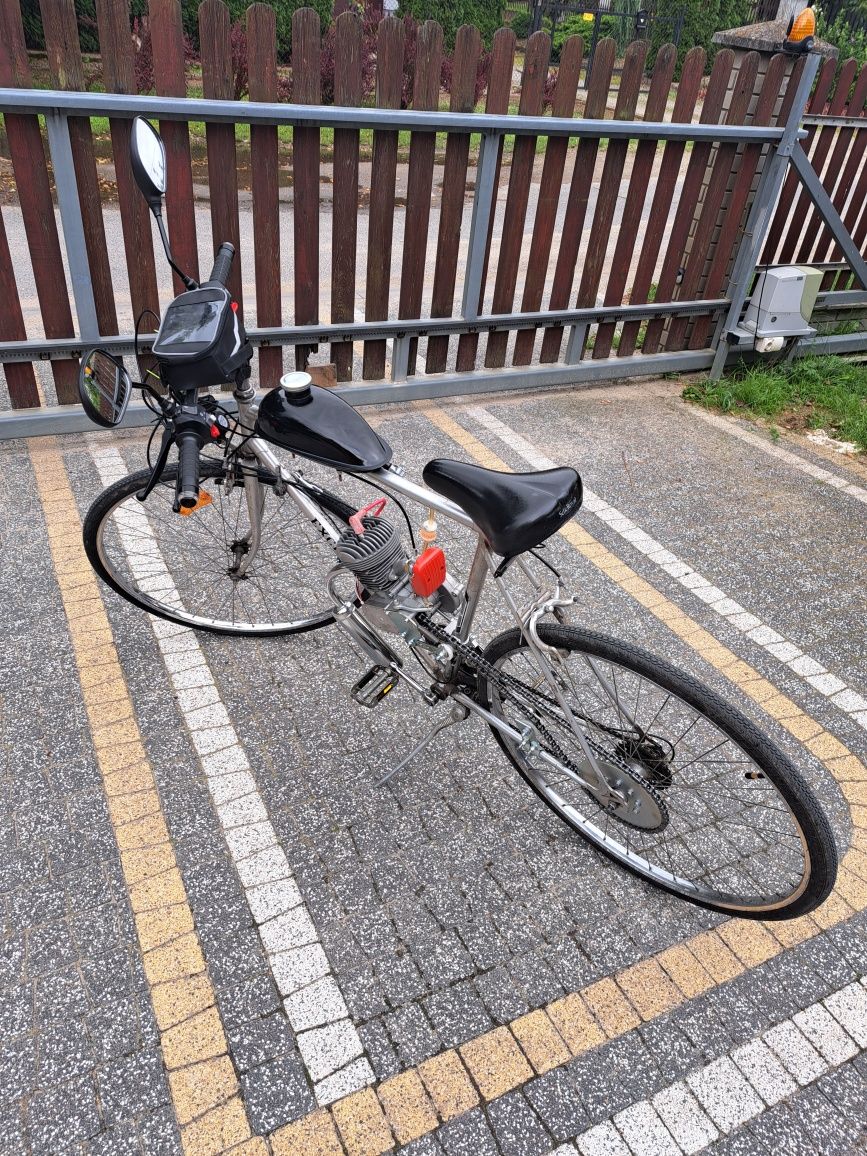 Rower z silnikiem 100 ccm (100 cm3), stacyjka, kierunki, stop, klakson