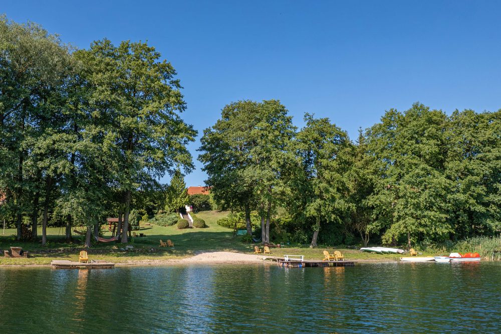 Domek na Mazurach 10os., Domek nad jeziorem, prywatna plaża