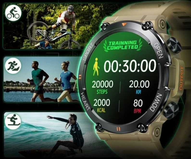 Taktyczny zegarek K56 Pro z funkcją monitorowania bater400mAh ttst1351